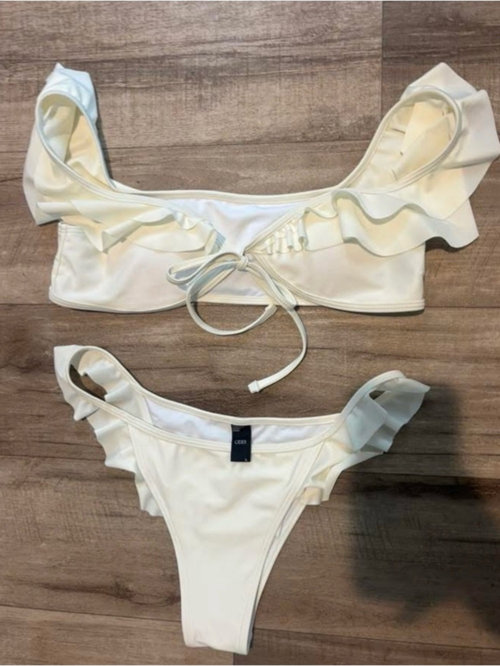 Cider Cream Ruffle Bikini Set